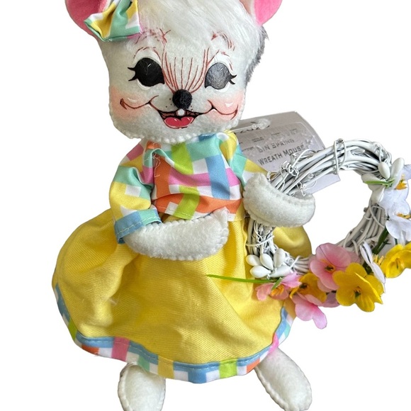 Annalee Dolls / Holidays Spring/Easter / 8” SPRING WREATH MOUSE - Picture 4 of 15